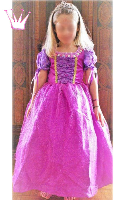Prinzessin Rapunzel Kostüm Für Mädchen – Langes Kleid Mit Langen Ärmeln, Größen 110-150 Cm